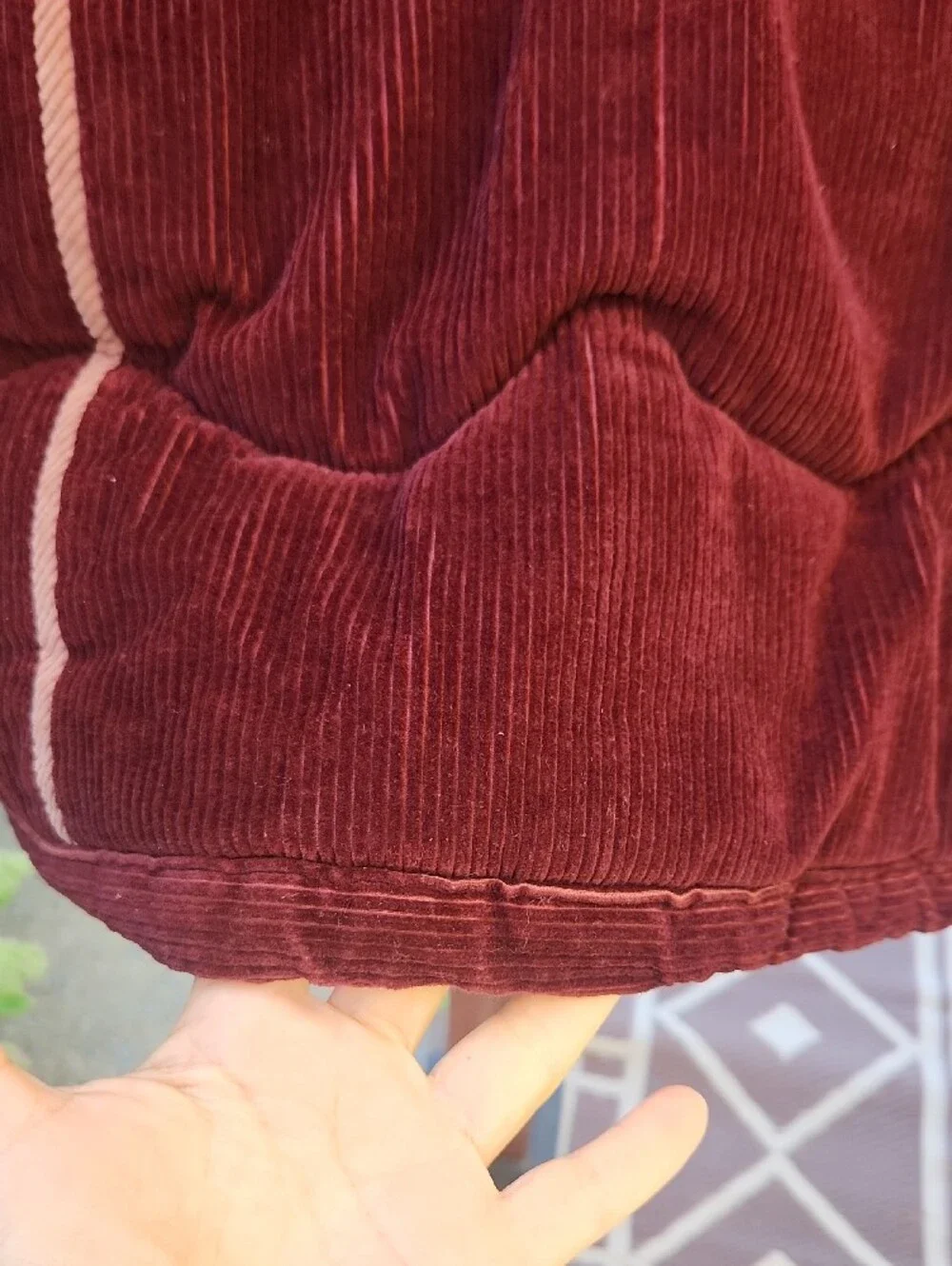 Vintage 80s Mod Maid Wine Wide-wale Corduroy Quilted Puffer Coat Retro M